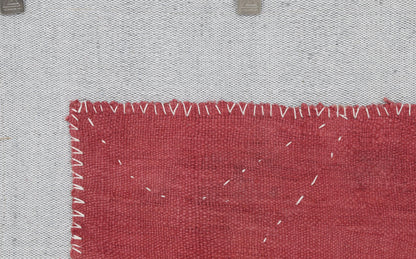 3x4 Pink Hemp Tapestry Rug, Vintage Turkish Textile Wall Art, Hand Stitched Wool Wall Hanging, Rustic Fiber Art