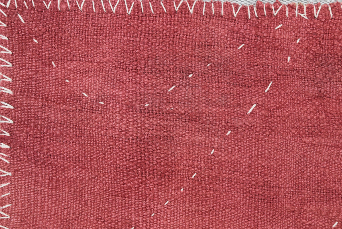 3x4 Pink Hemp Tapestry Rug, Vintage Turkish Textile Wall Art, Hand Stitched Wool Wall Hanging, Rustic Fiber Art