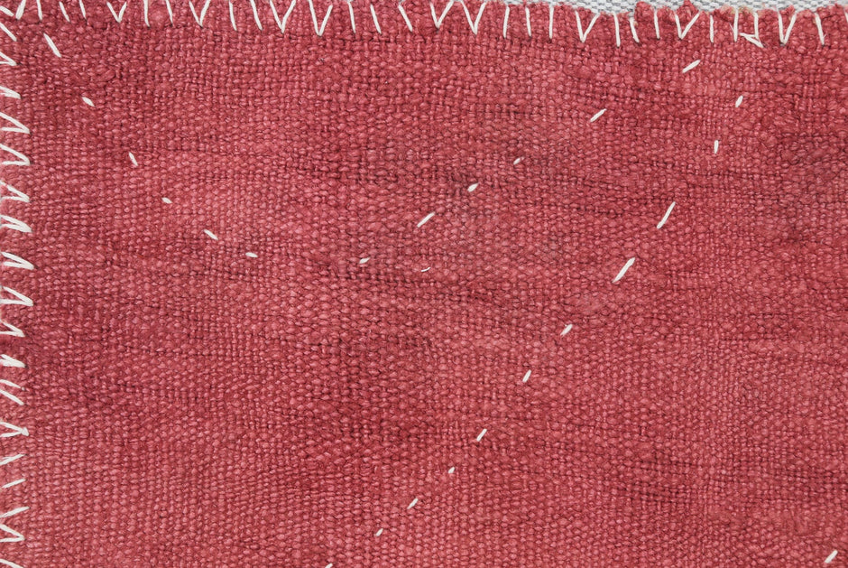 3x4 Pink Hemp Tapestry Rug, Vintage Turkish Textile Wall Art, Hand Stitched Wool Wall Hanging, Rustic Fiber Art