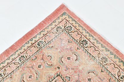 9x13 Vintage Turkish Rug, Dusty Rose Silverwash Rug, Soft Ivory Wool Rug, Large Vintage Area Rug