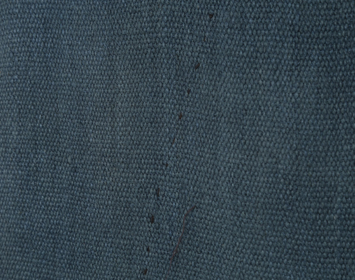 3x8 Vintage Turkish Hemp Rug, Turquoise Hemp Runner, Solid Blue Vintage Rug, Handmade Turkish Runner Rug