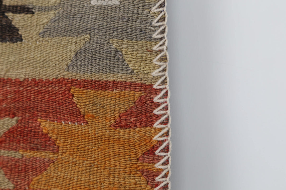2x3 Vintage Turkish Patchwork Tapestry Rug, Handwoven Kilim Textile Wall Hanging, One of a Kind Wall Art
