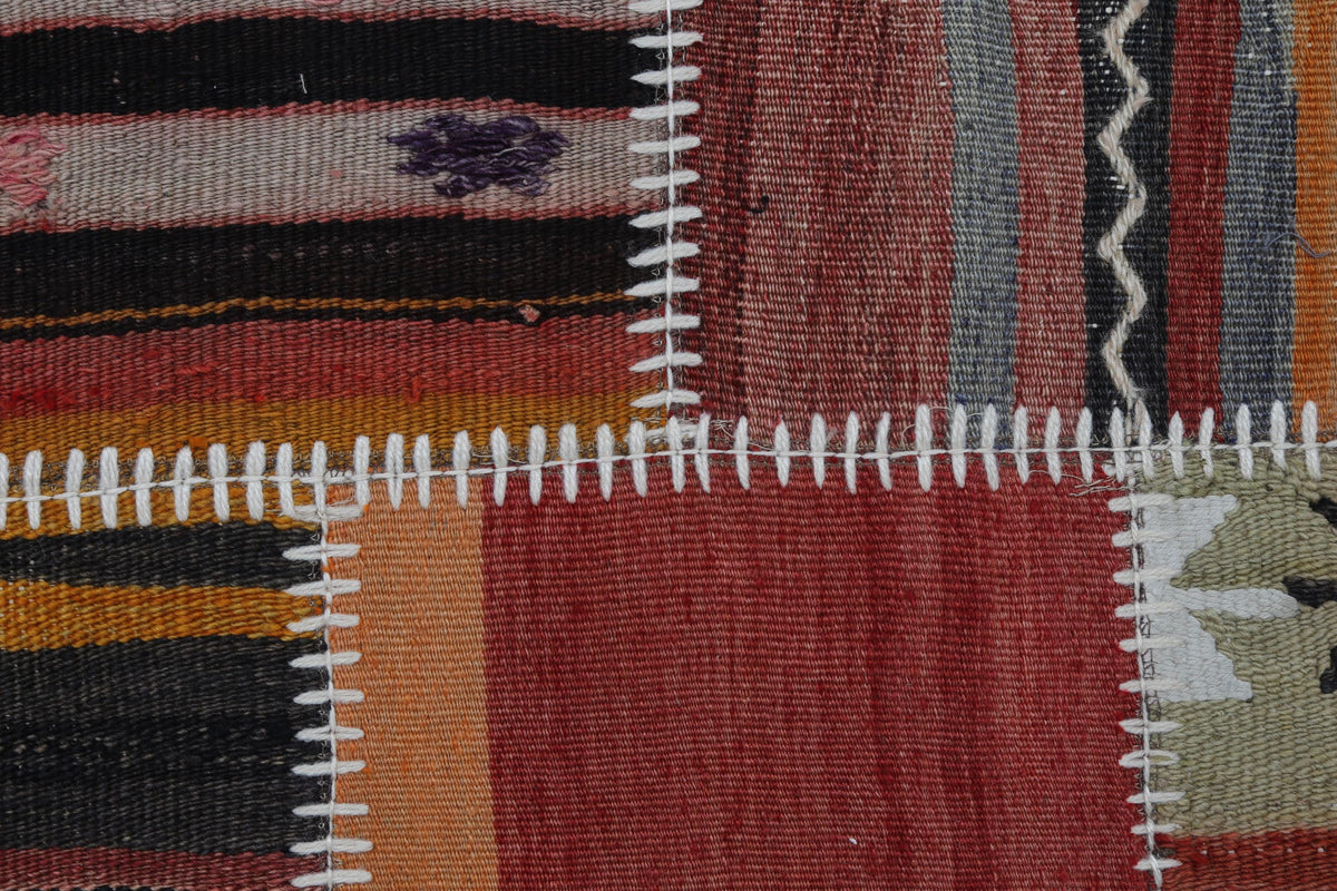 2x3 Vintage Turkish Patchwork Tapestry Rug, Handwoven Kilim Textile Wall Hanging, One of a Kind Wall Art