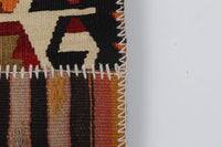 2x3 Vintage Turkish Patchwork Tapestry Rug, Handwoven Kilim Textile Wall Hanging, Geometric Woven Wall Art