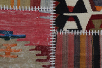 2x3 Vintage Turkish Patchwork Tapestry Rug, Handwoven Kilim Textile Wall Hanging, Geometric Woven Wall Art