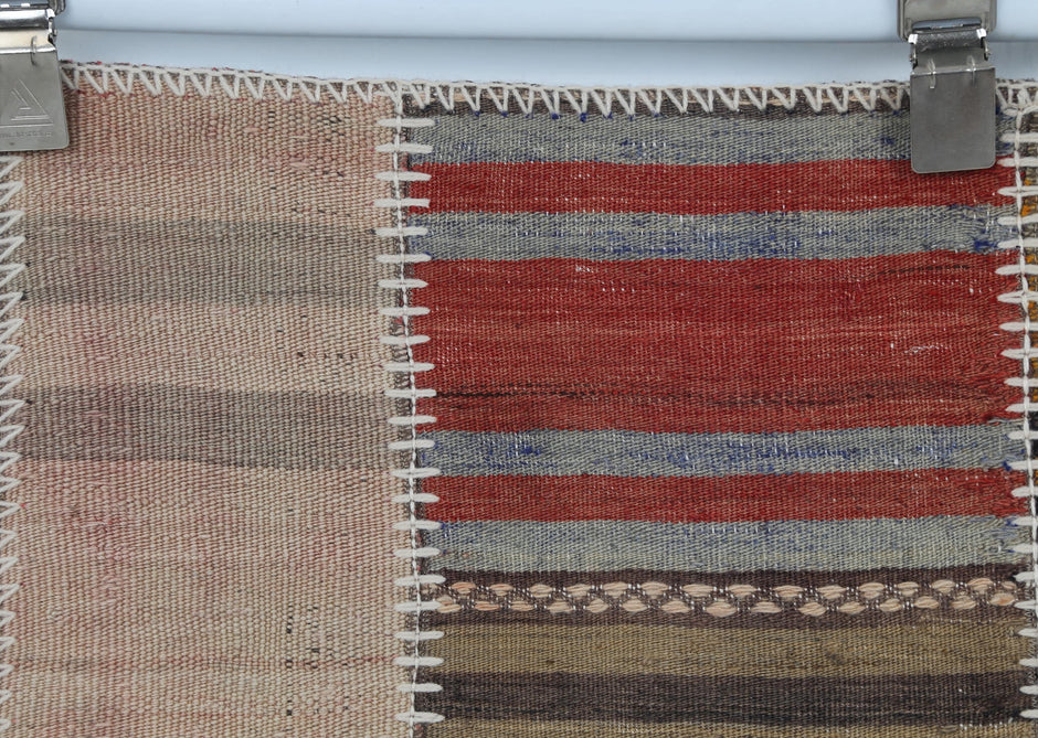 2x3 Vintage Turkish Tapestry Rug, Wool Patchwork Kilim Wall Hanging, Woven Textile Wall Art