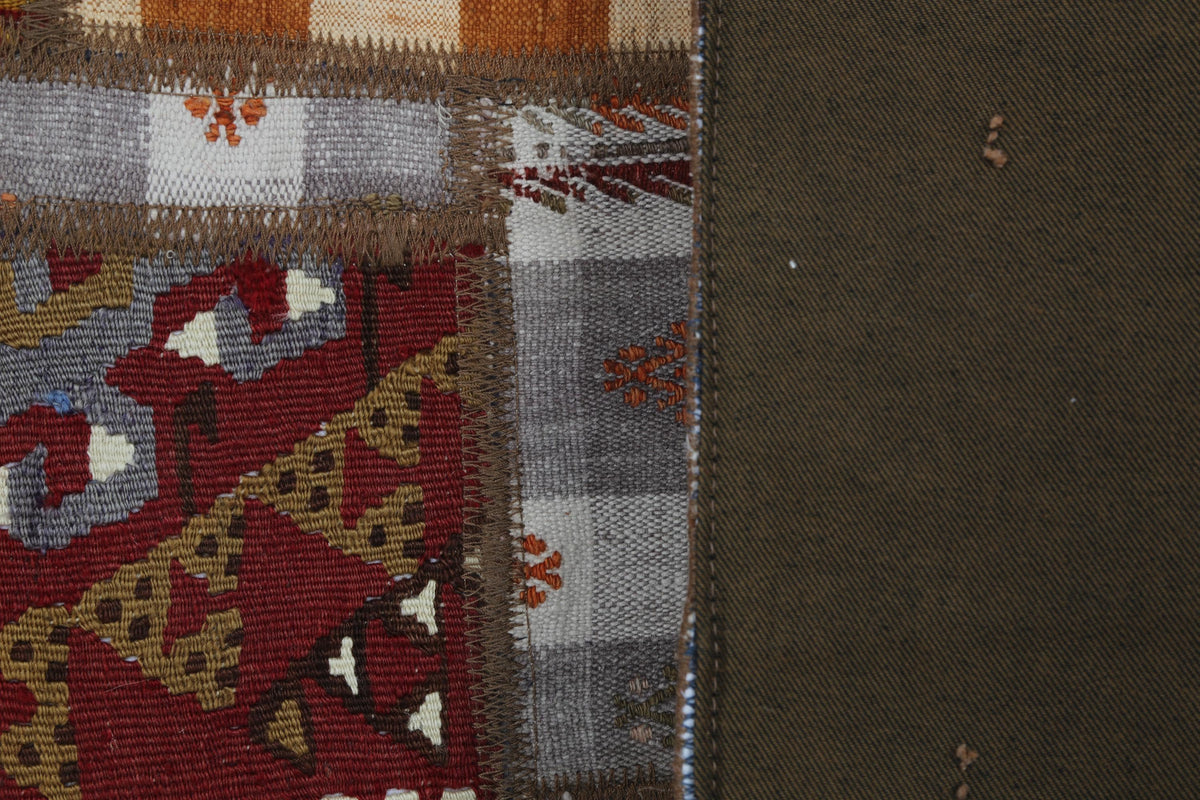 2x3 Vintage Turkish Tapestry Rug, Wool Patchwork Kilim Wall Hanging, Woven Textile Wall Art
