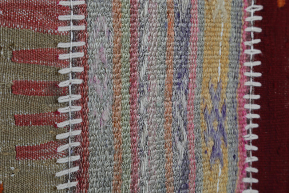 2x3 Vintage Turkish Tapestry Rug, Wool Patchwork Kilim Wall Hanging, Woven Textile Wall Art