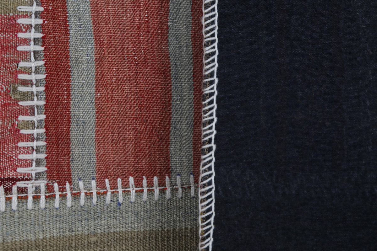 2x3 Vintage Turkish Tapestry Rug, Wool Patchwork Kilim Wall Hanging, Geometric Woven Textile Art