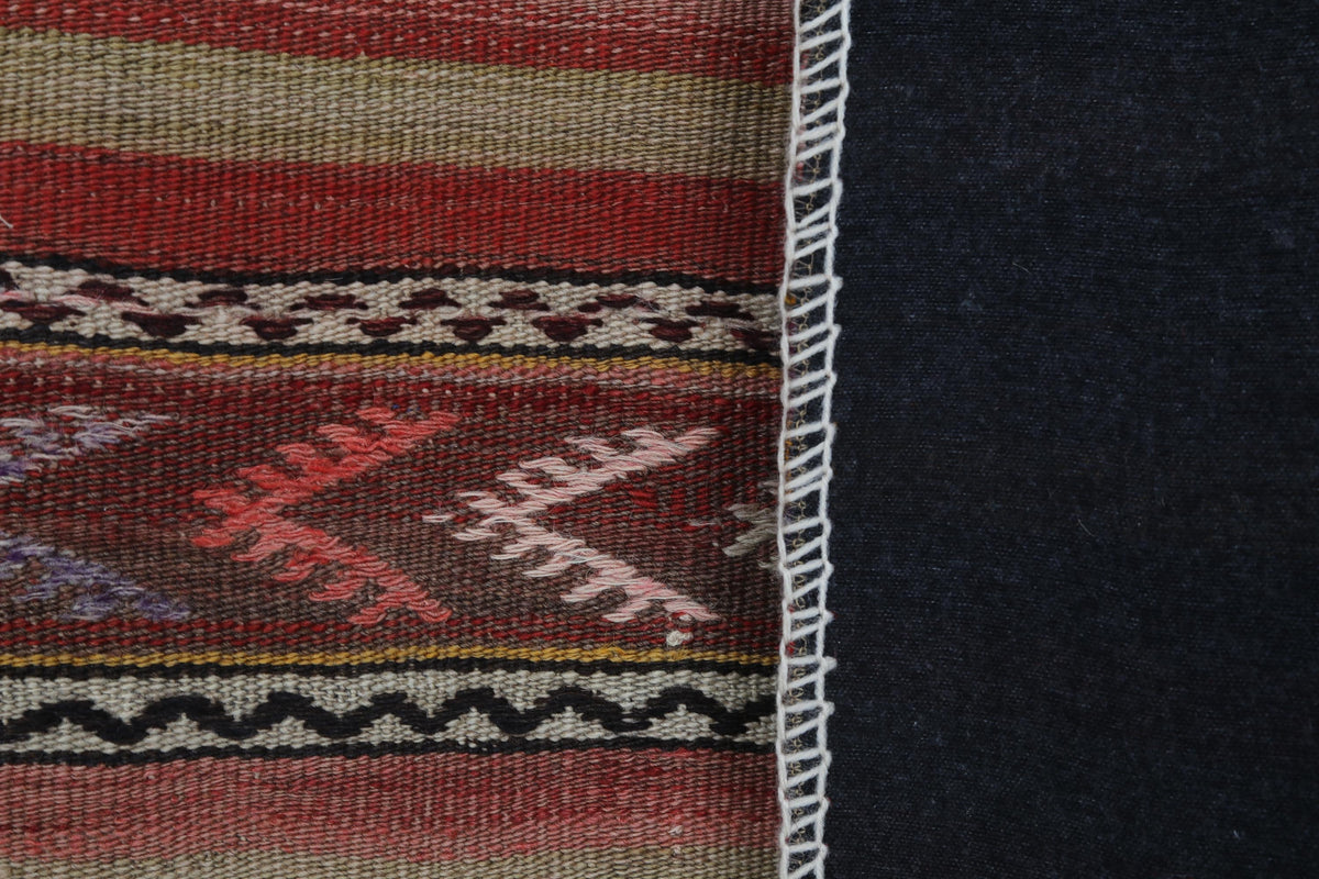 2x3 Vintage Turkish Tapestry Rug, Wool Patchwork Kilim Wall Hanging, Earthy Geometric Textile Wall Art