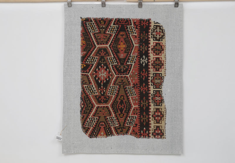 Vintage Turkish Kilim Tapestry Rug, Multicolor Geometric (3'4" x 4'2")