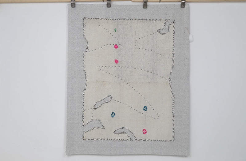 Vintage Turkish Kilim Tapestry Rug, Minimalist (3'5" x 4'2")