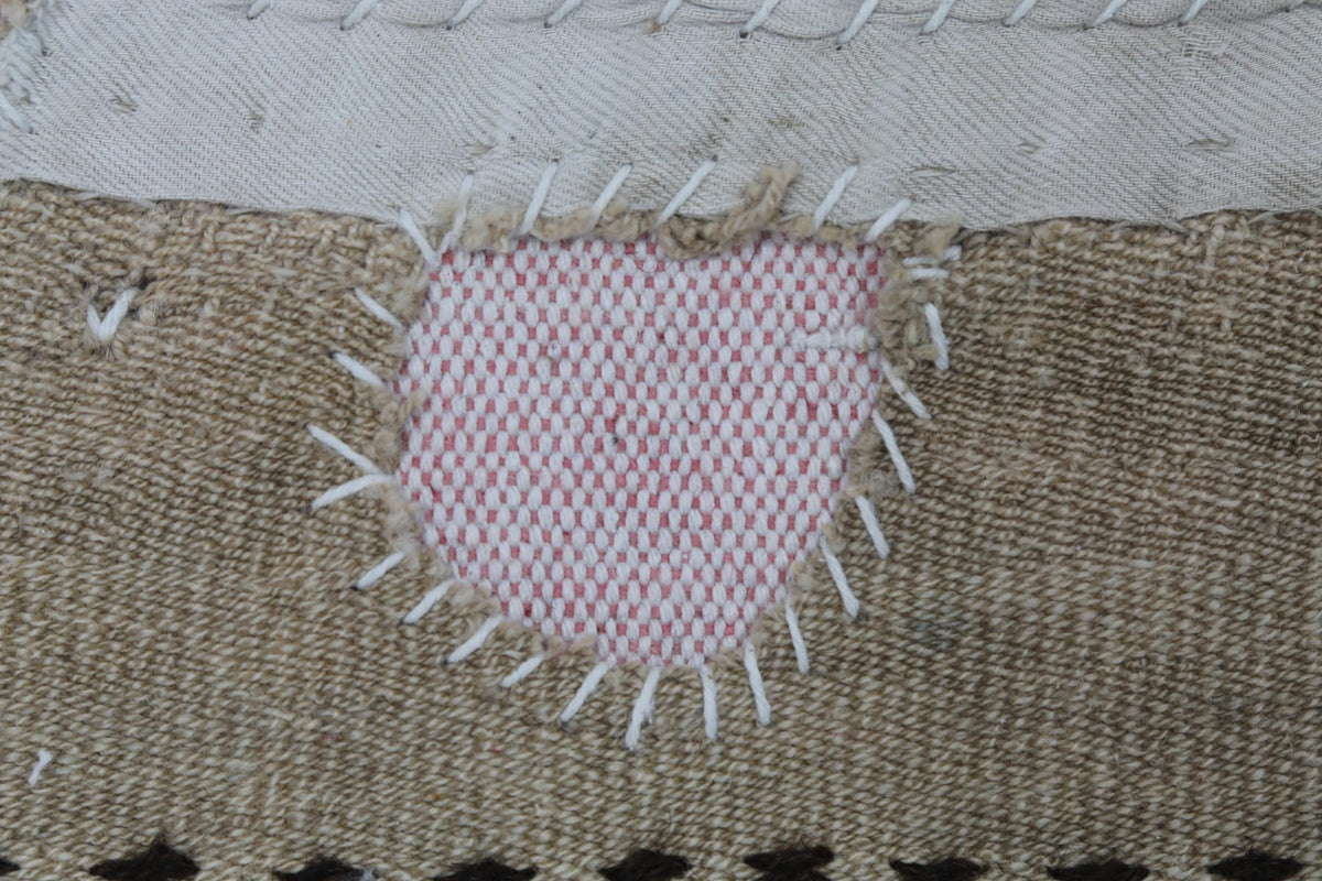 3x4 Vintage Turkish Tapestry Rug, Wool Textile Wall Hanging, Handwoven Fiber Wall Art