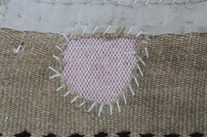 3x4 Vintage Turkish Tapestry Rug, Wool Textile Wall Hanging, Handwoven Fiber Wall Art