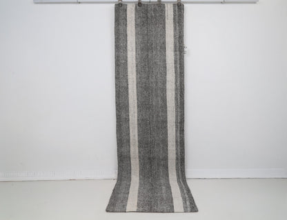 2x8 Vintage Turkish Flatweave Runner Rug, Hemp Striped Kilim, Handwoven Long Narrow Rug, Rustic Hallway Floor Rug