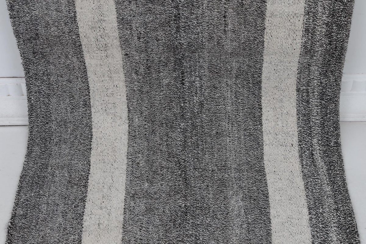 2x8 Vintage Turkish Flatweave Runner Rug, Hemp Striped Kilim, Handwoven Long Narrow Rug, Rustic Hallway Floor Rug
