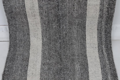 2x8 Vintage Turkish Flatweave Runner Rug, Hemp Striped Kilim, Handwoven Long Narrow Rug, Rustic Hallway Floor Rug