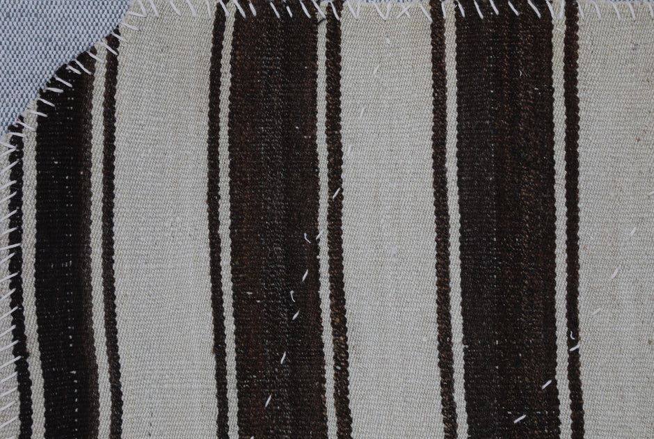 3x4 Vintage Turkish Tapestry Rug, Beige Brown Wool Wall Hanging, Handwoven Textile Wall Art
