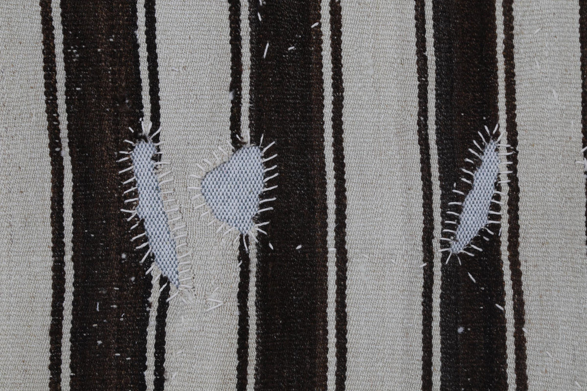 3x4 Vintage Turkish Tapestry Rug, Beige Brown Wool Wall Hanging, Handwoven Textile Wall Art