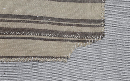 3x4 Vintage Turkish Tapestry Rug, Beige Brown Wool Wall Hanging, Striped Textile Wall Art