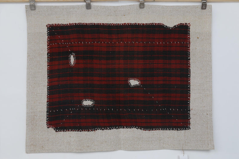 3x4 Vintage Turkish Tapestry Rug, Wool Textile Wall Hanging, Woven Kilim Wall Art, Vintage Fiber Decor