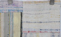 3x10 Vintage Turkish Patchwork Kilim Rug, Beige Cotton Wool Runner, Long Handwoven Hallway Rug