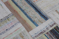3x10 Vintage Turkish Patchwork Kilim Rug, Beige Cotton Wool Runner, Long Handwoven Hallway Rug
