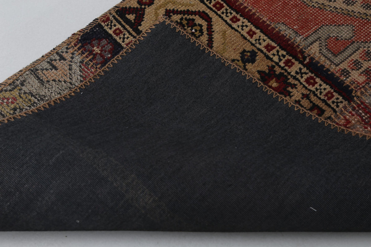 2x9 Vintage Turkish Patchwork Runner Rug, Wool Cotton Kilim Runner, Handcrafted Long Narrow Rug, Rustic Hallway Rug