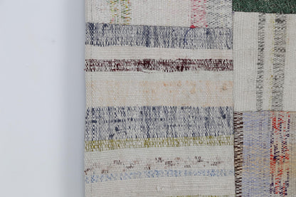 3x10 Vintage Turkish Kilim Runner Rug, Caput Patchwork Kilim, Wool Long Narrow Runner, Handwoven Hallway Rug