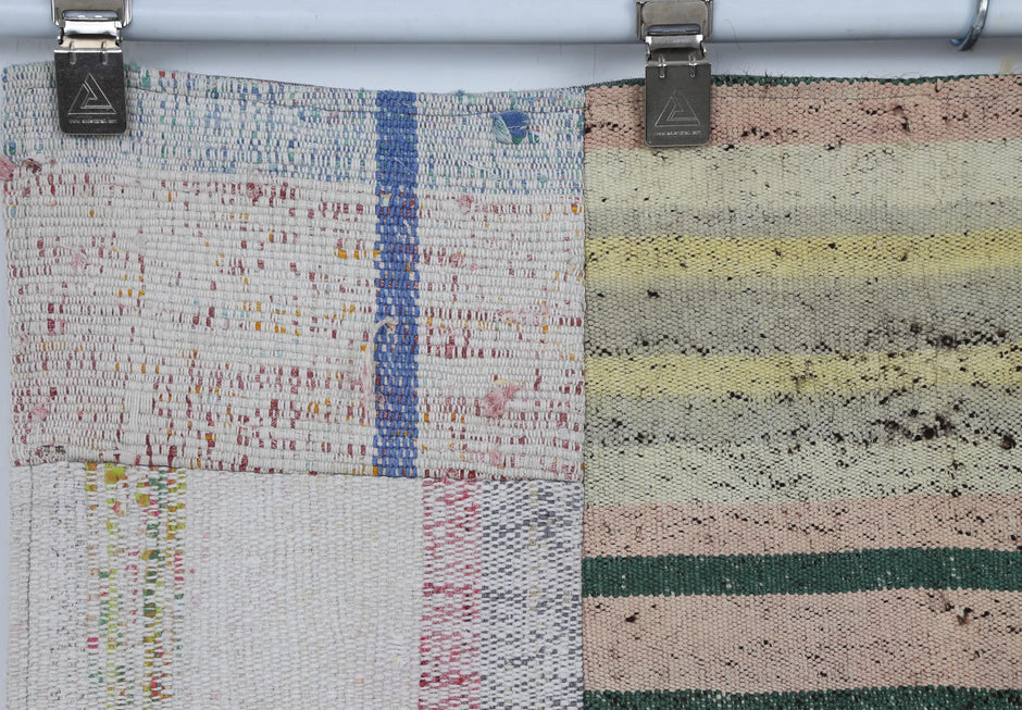 3x10 Vintage Turkish Kilim Runner Rug, Caput Patchwork Kilim, Wool Long Narrow Runner, Handwoven Hallway Rug