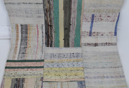 3x10 Vintage Turkish Kilim Runner Rug, Caput Patchwork Kilim, Wool Long Narrow Runner, Handwoven Hallway Rug