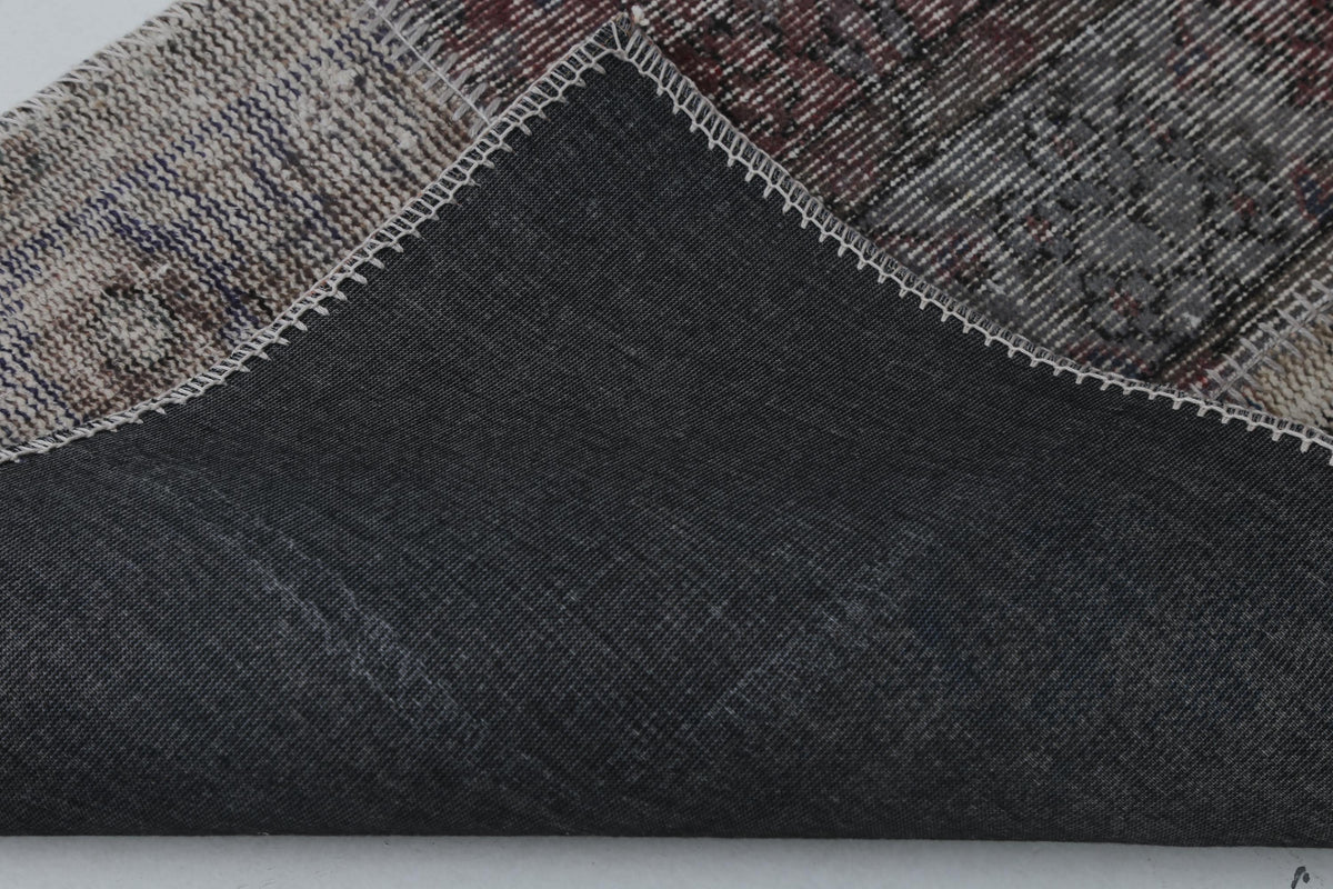 2x9 Vintage Turkish Patchwork Runner Rug, Wool Cotton Long Narrow Rug, Vintage Hallway Runner, Turkish Carpet