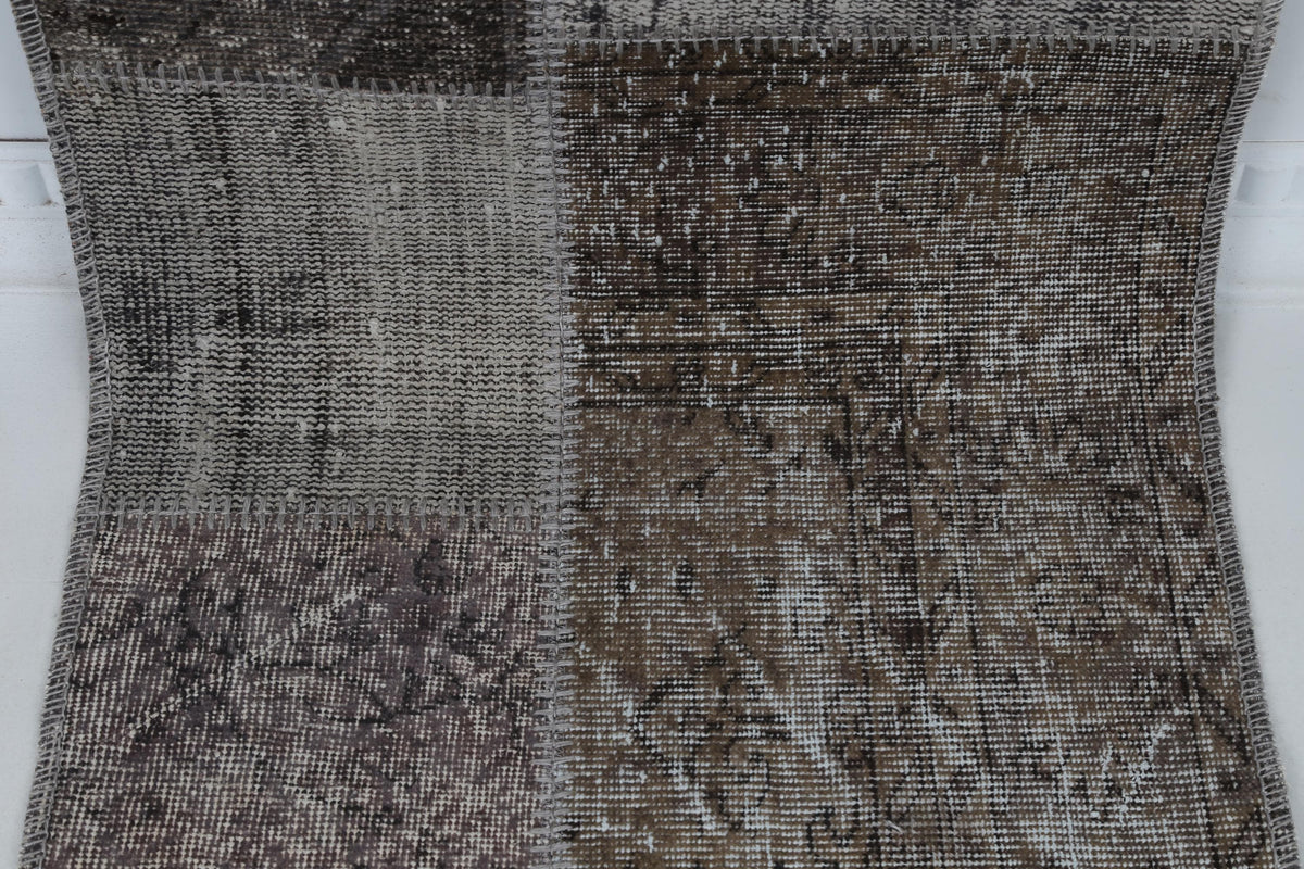 2x8 Vintage Turkish Patchwork Runner Rug, Wool Cotton Long Narrow Rug, Vintage Hallway Runner, Turkish Carpet