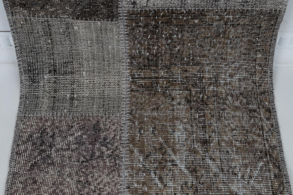 2x8 Vintage Turkish Patchwork Runner Rug, Wool Cotton Long Narrow Rug, Vintage Hallway Runner, Turkish Carpet