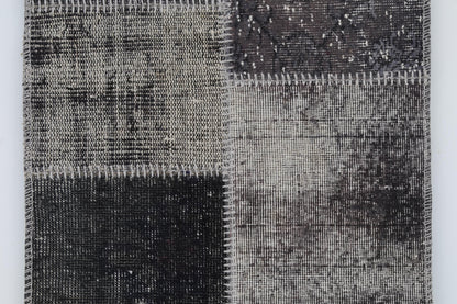 2x7 Vintage Turkish Patchwork Runner Rug, Wool Cotton Hallway Rug, Handmade Vintage Carpet, Narrow Turkish Runner