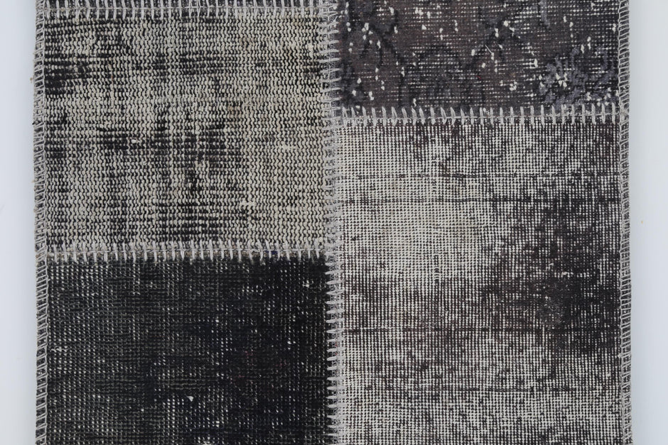 2x7 Vintage Turkish Patchwork Runner Rug, Wool Cotton Hallway Rug, Handmade Vintage Carpet, Narrow Turkish Runner