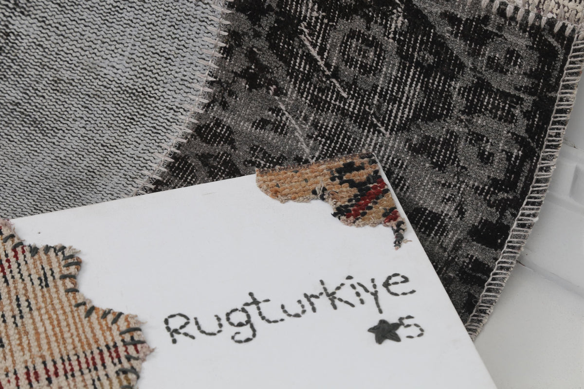 2x7 Vintage Turkish Patchwork Runner Rug, Wool Cotton Hallway Rug, Handmade Vintage Carpet, Narrow Turkish Runner