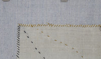 3x4 Vintage Turkish Tapestry Rug, Wool Textile Wall Hanging, Hand Stitched Fiber Wall Art, Minimal Woven Tapestry