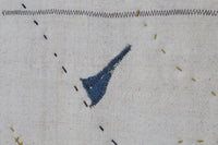 3x4 Vintage Turkish Tapestry Rug, Wool Textile Wall Hanging, Hand Stitched Fiber Wall Art, Minimal Woven Tapestry