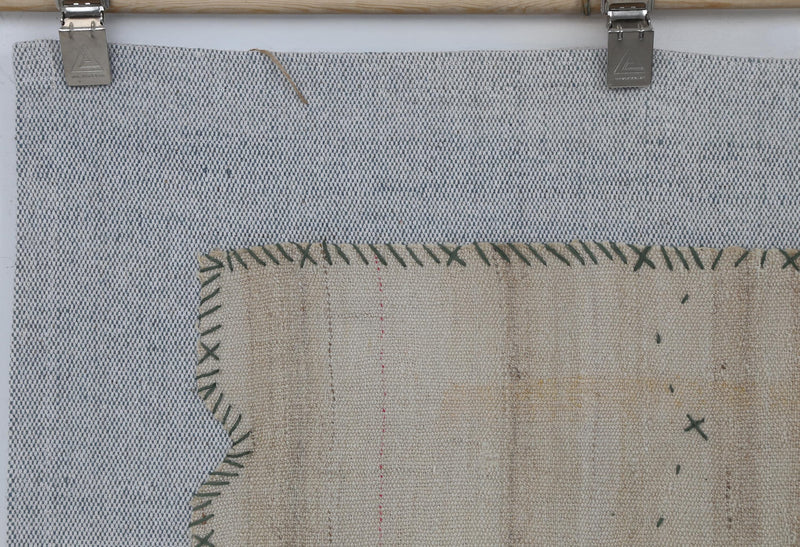 Vintage Turkish Tapestry Rug, Minimalist (3'5" x 4'2")