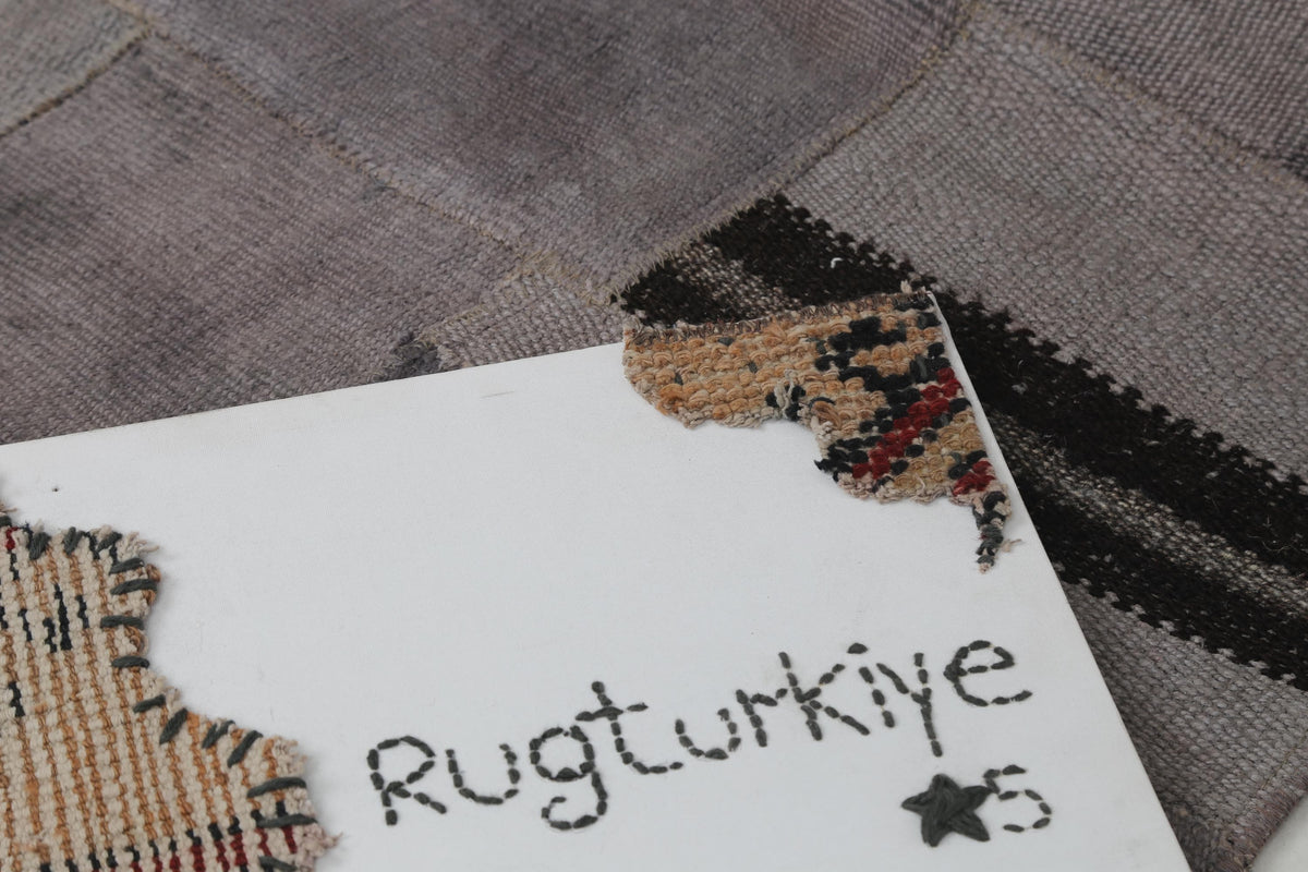2x8 Vintage Turkish Hemp Patchwork Runner Rug, Handmade Hemp Runner, Narrow Hallway Rug, Vintage Turkish Carpet