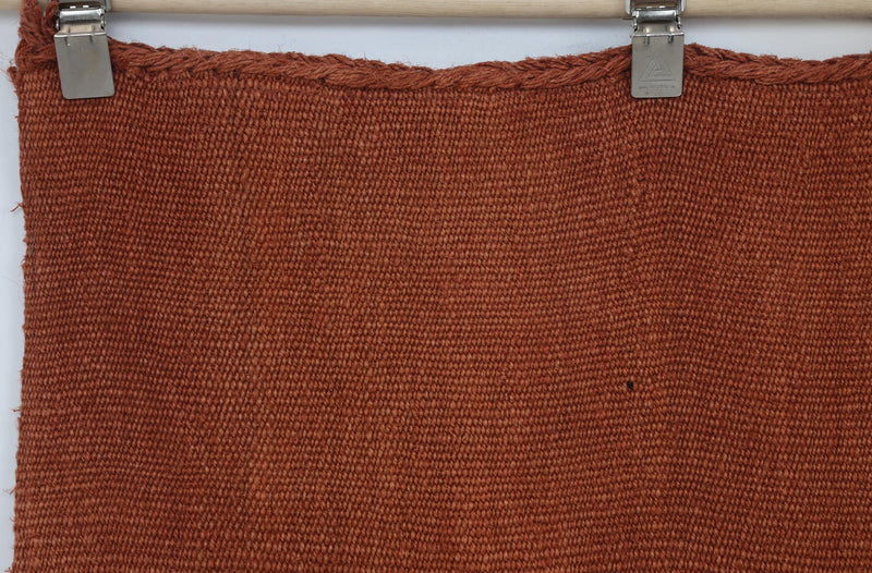 5x8 Vintage Turkish Hemp Rug, Orange Handwoven Kilim, Minimalist Hemp Area Rug, Rustic Turkish Rug