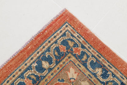 10x13 Vintage Turkish Rug, Terracotta Floral Rug, Sand Beige Wool Rug, Large Vintage Area Rug