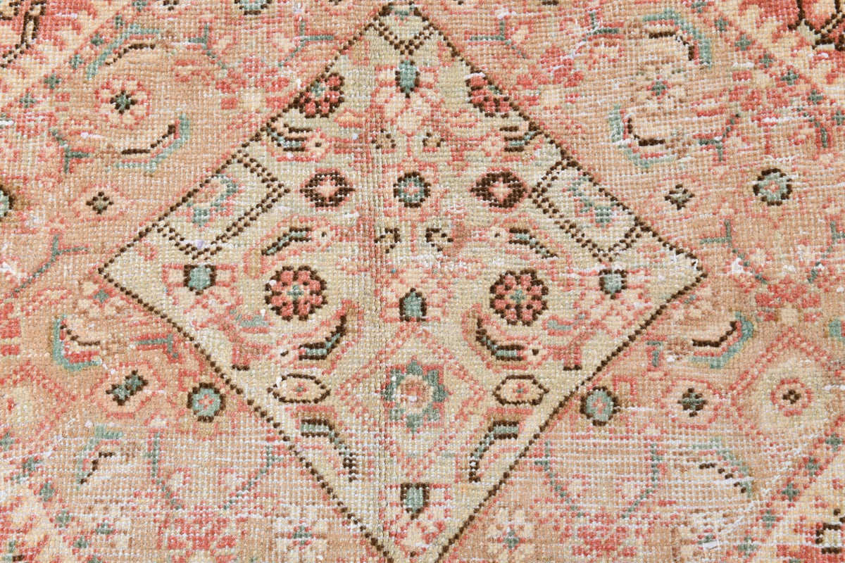 9x13 Vintage Turkish Rug, Dusty Rose Silverwash Rug, Soft Ivory Wool Rug, Large Vintage Area Rug