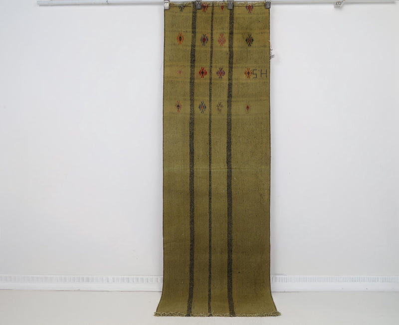 2x7 Vintage Turkish Flatweave Runner Rug, Handmade Wool Kilim, Narrow Hallway Rug, Vintage Anatolian Runner