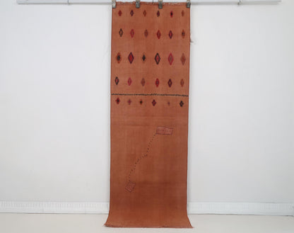 2x7 Vintage Turkish Hemp Runner Rug, Handmade Kilim, Narrow Hallway Rug, Vintage Anatolian Hemp Rug