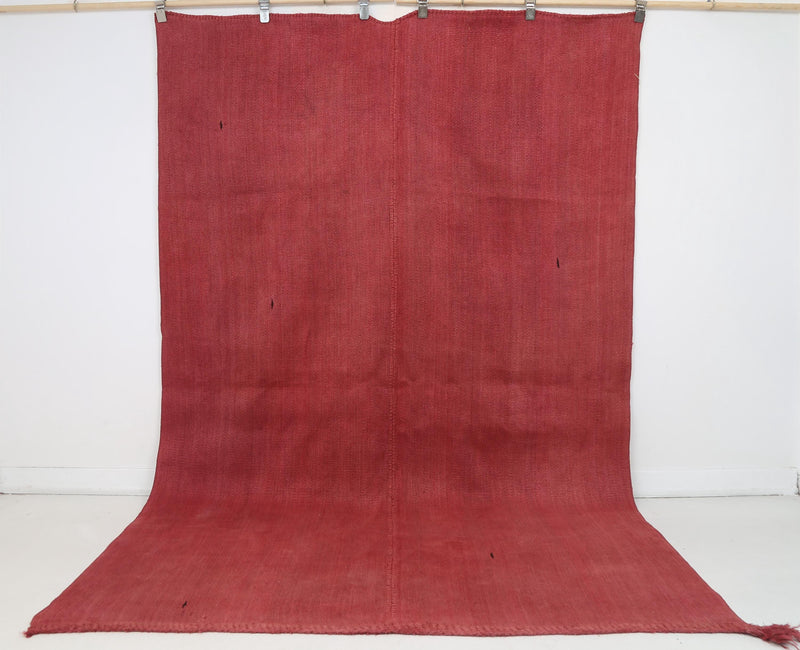 6x9 Vintage Turkish Hemp Rug, Pink Hemp Rug, Solid Color Vintage Rug, Handwoven Turkish Area Rug