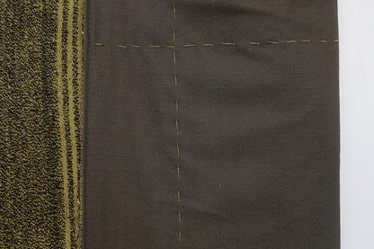 6x7 Vintage Turkish Flatweave Rug, Mustard Brown Striped Rug, Handwoven Wool Cotton Kilim, Vintage Area Rug