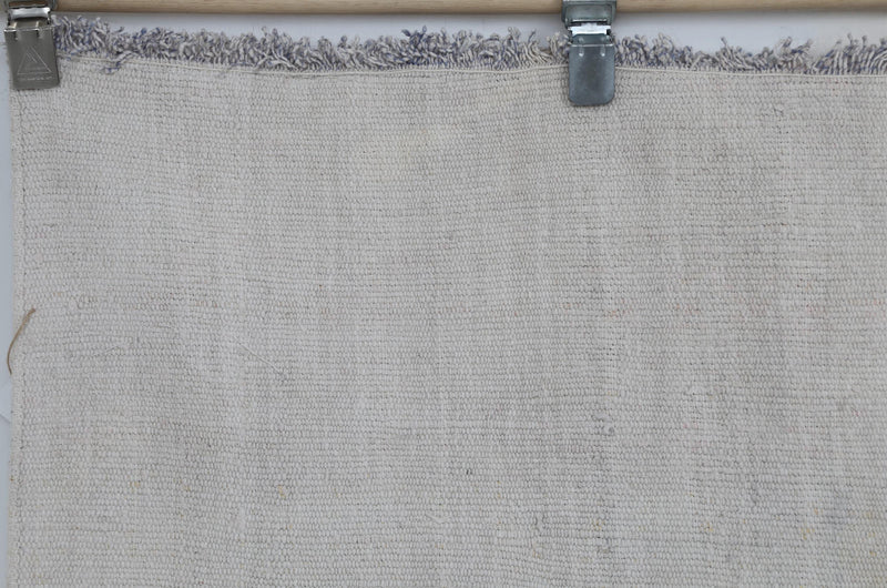 6x8 Vintage Turkish Hemp Rug, White Black Striped Rug, Handwoven Hemp Wool Rug, Minimalist Vintage Area Rug