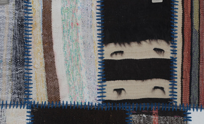Vintage Turkish Patchwork Tapestry Rug (3'4" x 4'9")